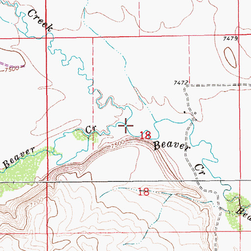 Topographic Map of North Beaver Creek, WY