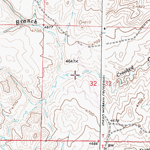 Topographic Map of North Branch Crooked Creek, WY