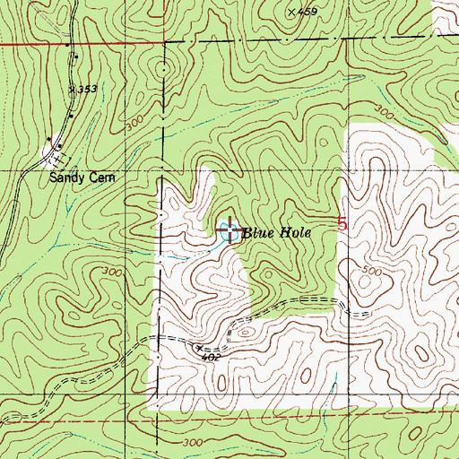 Topographic Map of Blue Hole, AL