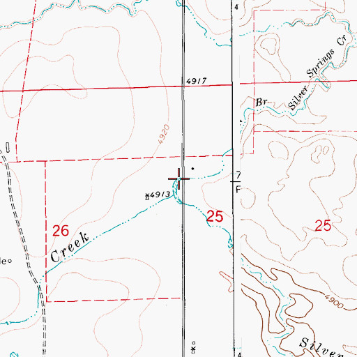 Topographic Map of North Branch Silver Springs Creek, WY