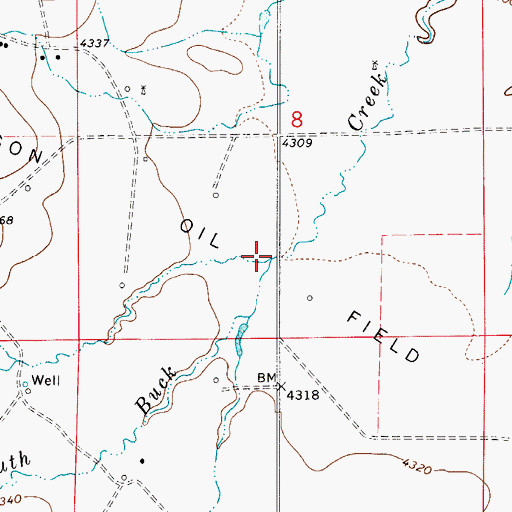 Topographic Map of North Buck Creek, WY