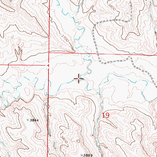 Topographic Map of North Buffalo Creek, WY