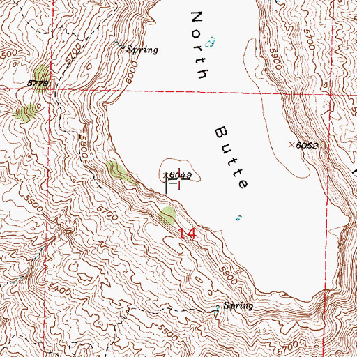 Topographic Map of North Butte, WY