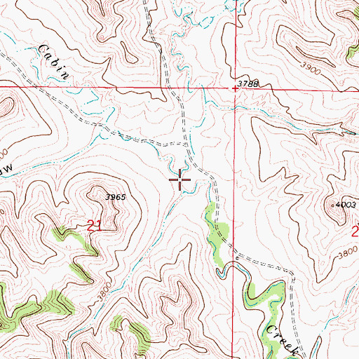 Topographic Map of North Cabin Creek, WY