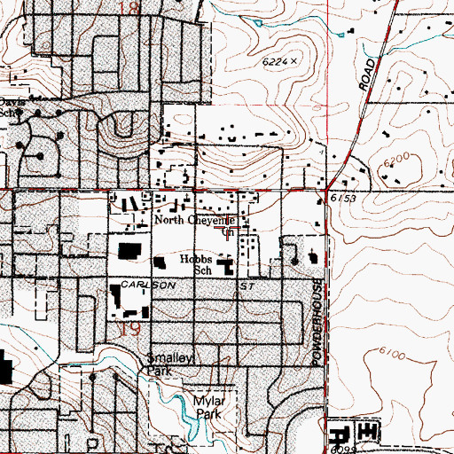 Topographic Map of North Cheyenne Church, WY