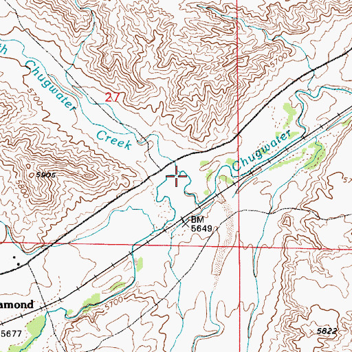 Topographic Map of North Chugwater Creek, WY
