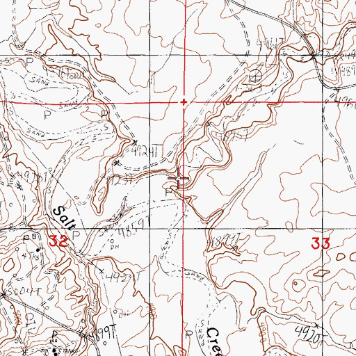 Topographic Map of North Cottonwood Creek, WY