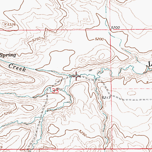 Topographic Map of North Creek, WY