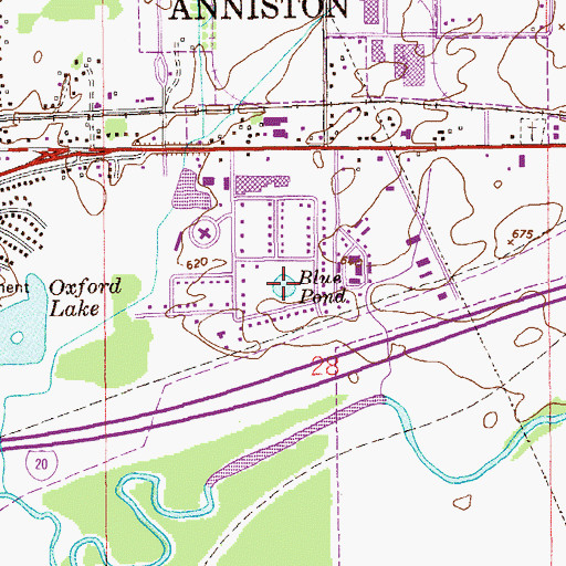 Topographic Map of Blue Pond, AL