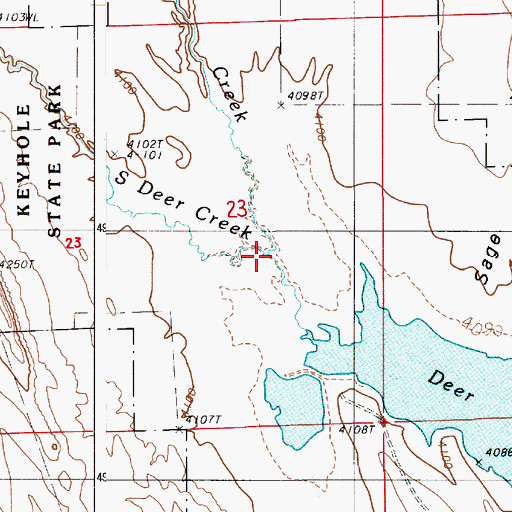 Topographic Map of North Deer Creek, WY