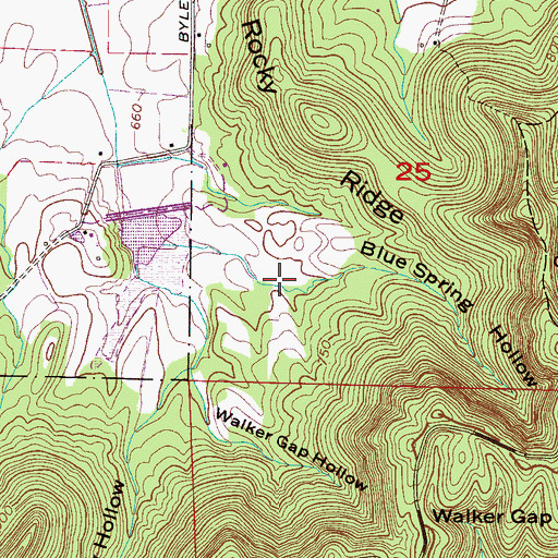 Topographic Map of Blue Spring Hollow, AL