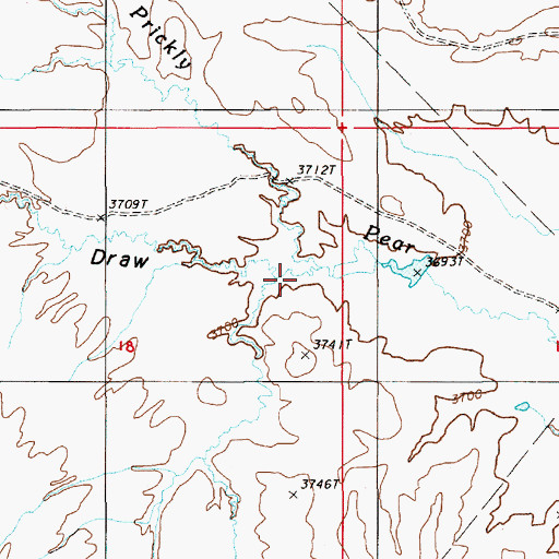Topographic Map of North Draw, WY