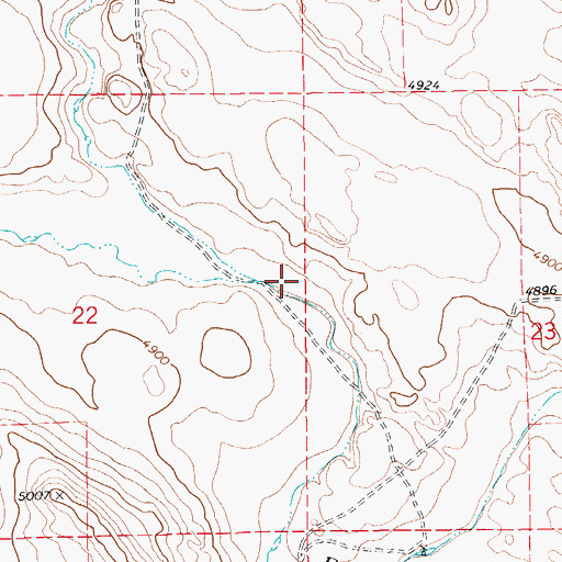 Topographic Map of North Duck Creek, WY