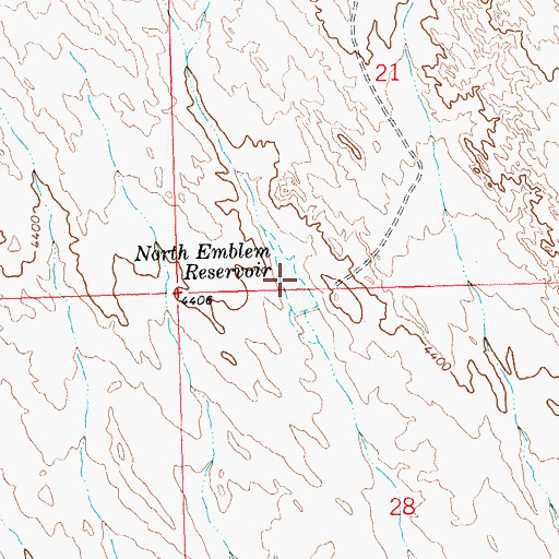 Topographic Map of North Emblem Reservoir, WY