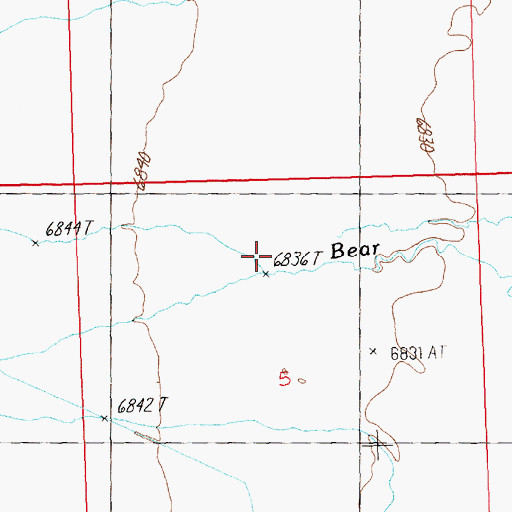 Topographic Map of North Fork Bear Creek, WY