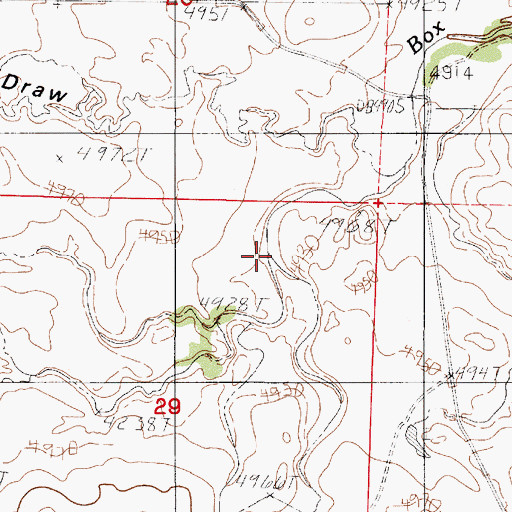 Topographic Map of North Fork Box Creek, WY
