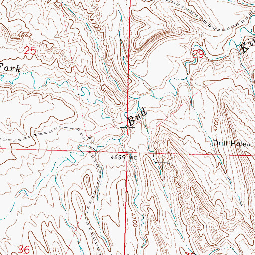 Topographic Map of North Fork Bud Kimball Creek, WY