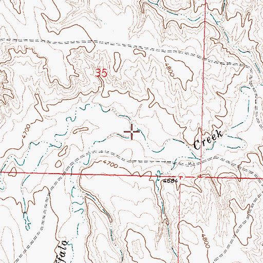 Topographic Map of North Fork Buffalo Creek, WY