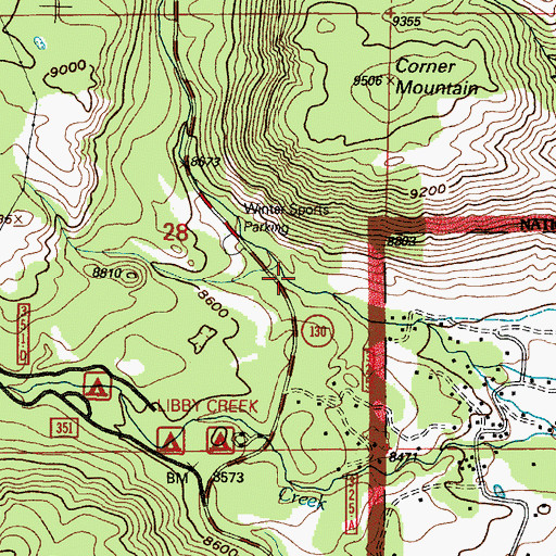 Topographic Map of North Fork Campground, WY
