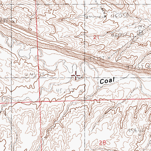 Topographic Map of North Fork Coal Draw, WY