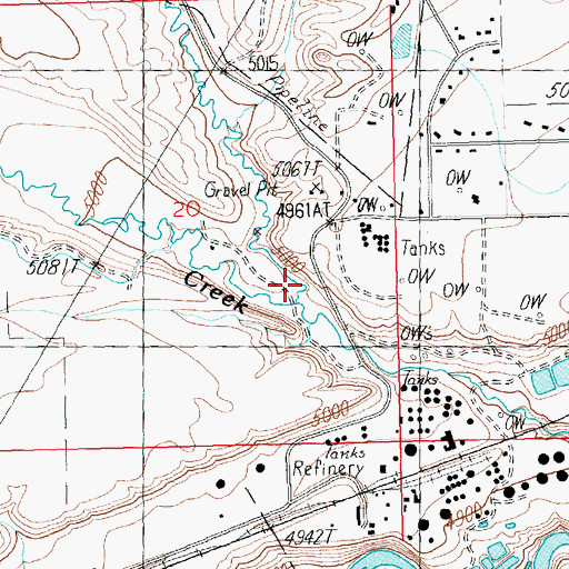 Topographic Map of North Fork Cottonwood Creek, WY