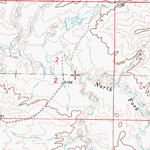 Topographic Map of North Fork Dead Horse Creek, WY