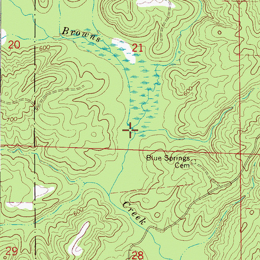 Topographic Map of Bluff Creek, AL