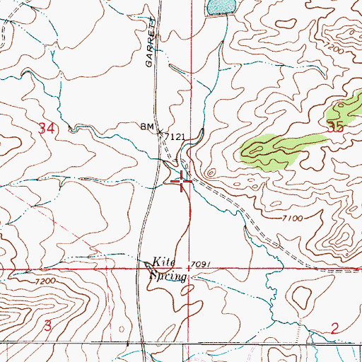 Topographic Map of North Fork Duck Creek, WY
