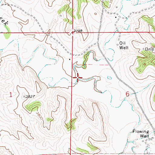 Topographic Map of North Fork Duck Creek, WY