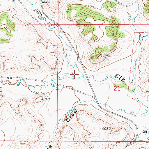 Topographic Map of North Fork Elk Creek, WY