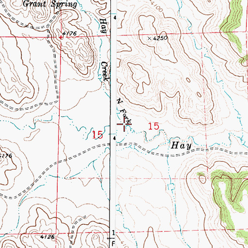 Topographic Map of North Fork Hay Creek, WY