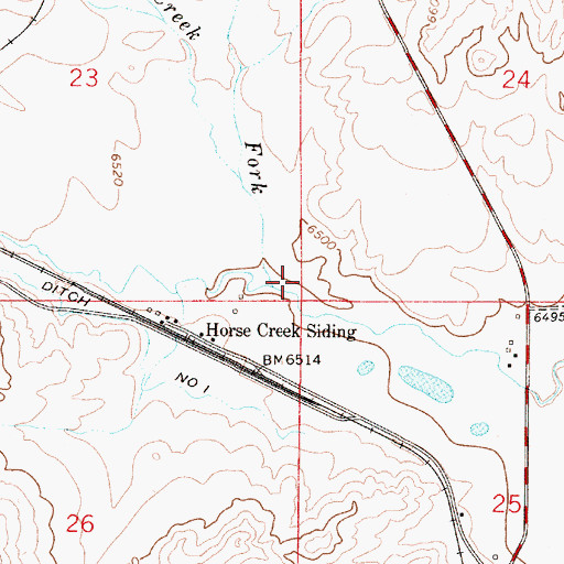 Topographic Map of North Fork Horse Creek, WY