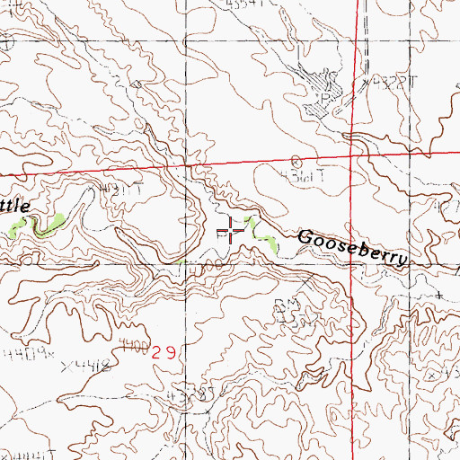 Topographic Map of North Fork Little Gooseberry Creek, WY