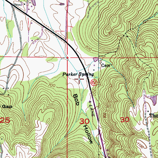 Topographic Map of Bob Hollow, AL