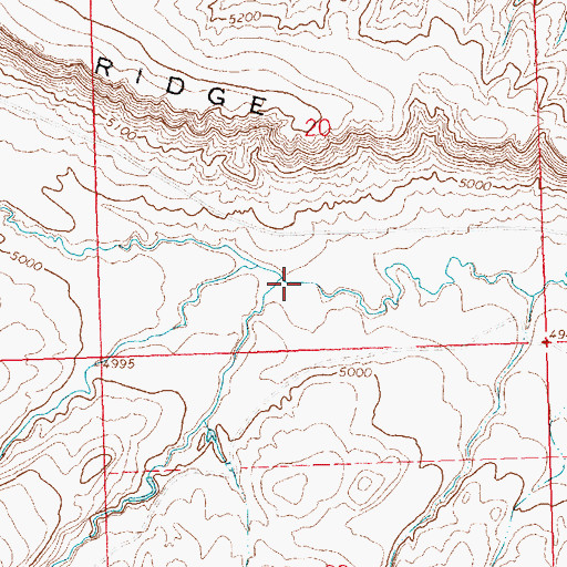 Topographic Map of North Fork Mud Creek, WY