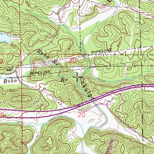 Topographic Map of Bobo Branch, AL