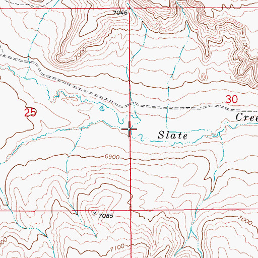 Topographic Map of North Fork Slate Creek, WY