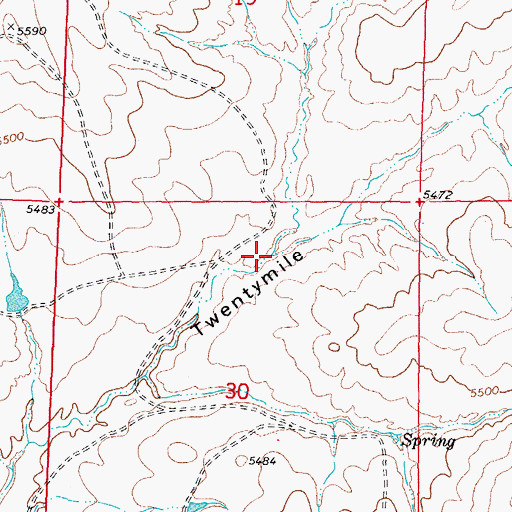 Topographic Map of North Fork Twentymile Draw, WY