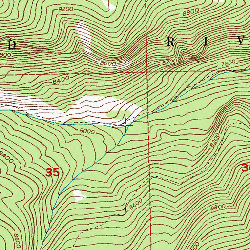 Topographic Map of North Fork Willow Creek, WY