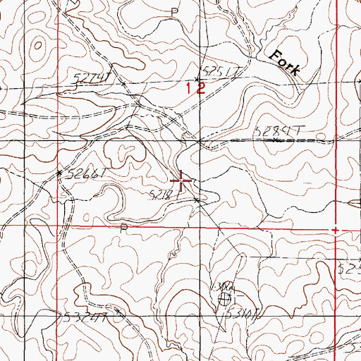 Topographic Map of North Fork Wind Creek, WY