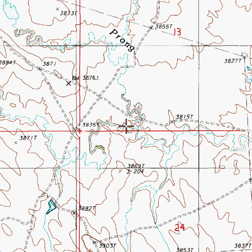 Topographic Map of North Gammon Prong, WY
