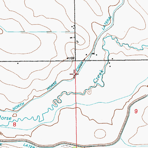 Topographic Map of North Horse Creek Lateral, WY