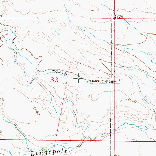 Topographic Map of North Lodgepole Ditch, WY