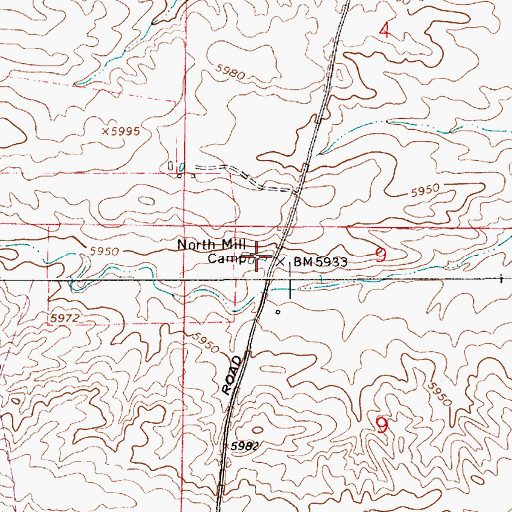 Topographic Map of North Mill Camp, WY