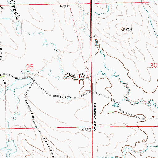 Topographic Map of North Oat Creek, WY