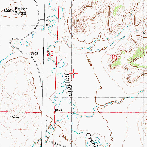 Topographic Map of North Poker Creek, WY