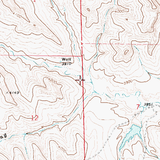 Topographic Map of North Prong Cottonwood Creek, WY