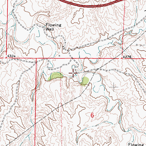Topographic Map of North Prong Dead Horse Creek, WY