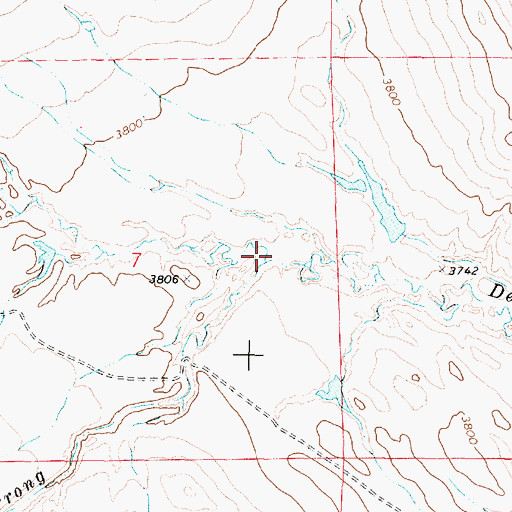 Topographic Map of North Prong Deadman Creek, WY