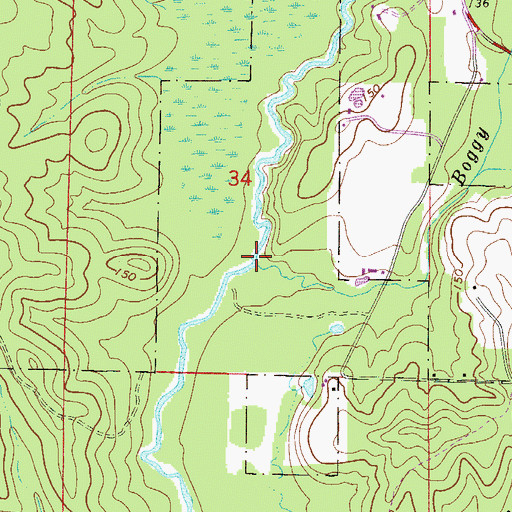Topographic Map of Boggy Hollow Creek, FL